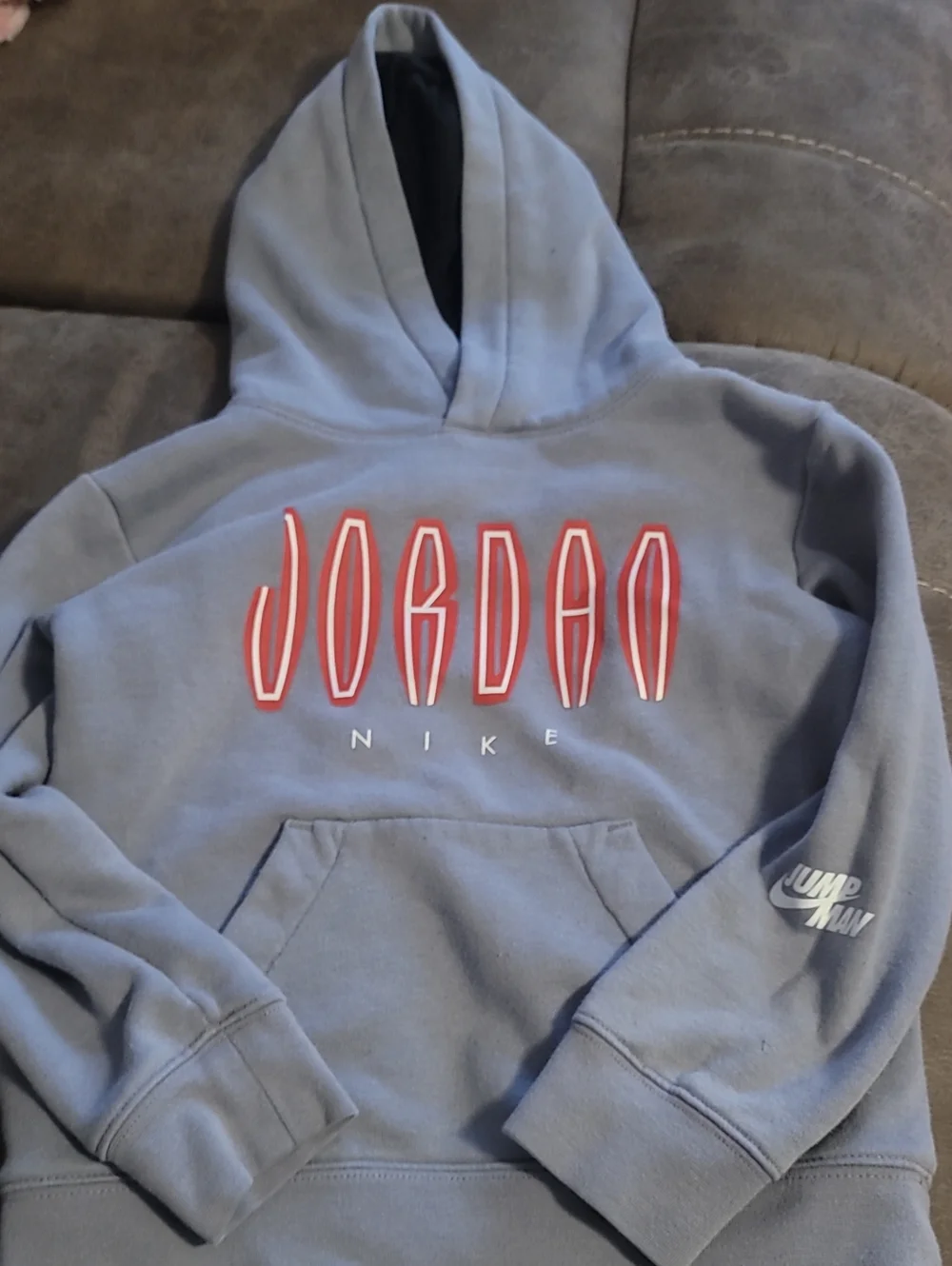 Nike Hoodie in Light Blue with Red Logo
